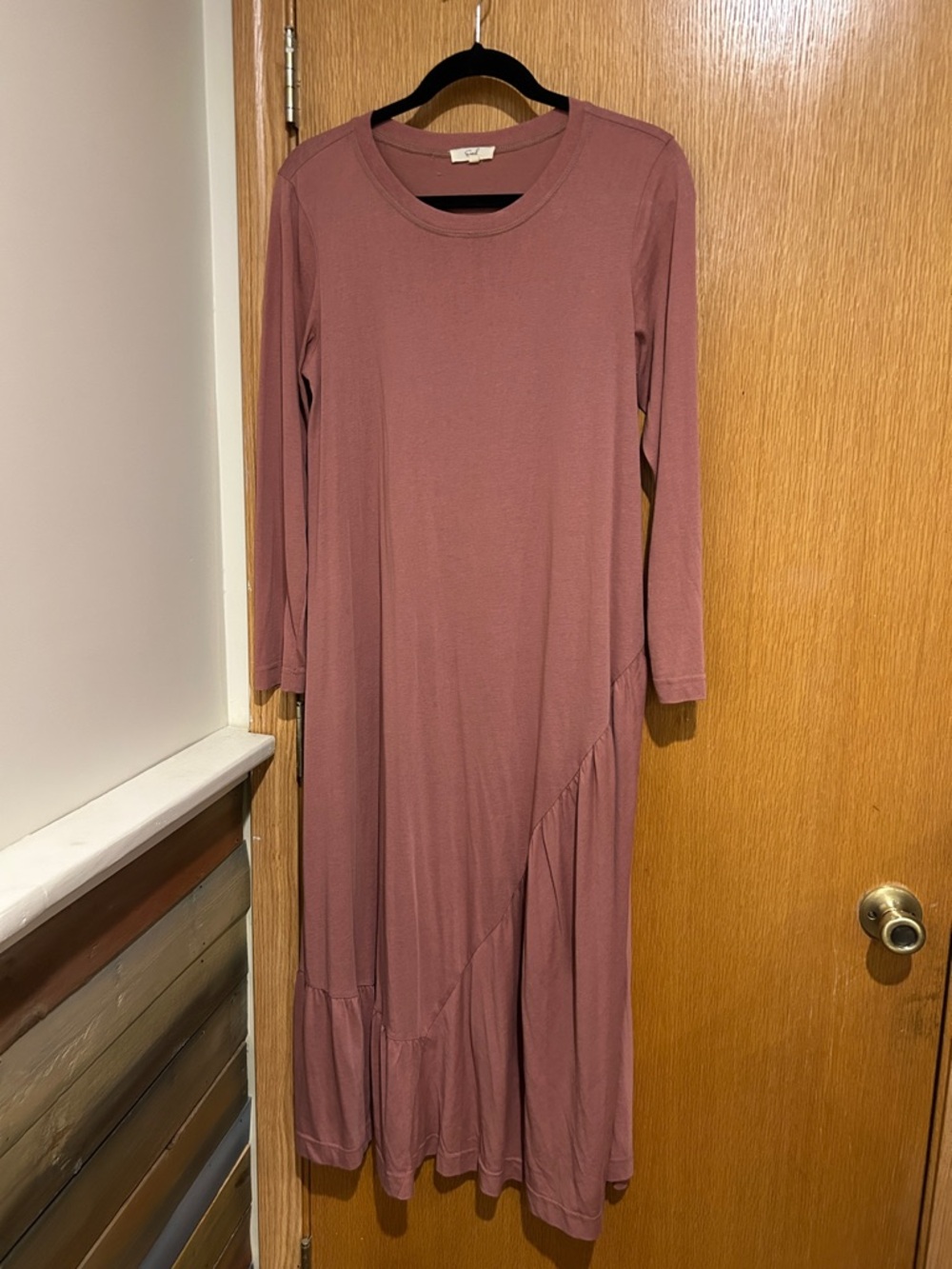 Women's Dusty Rose Long Sleeve Maxi Dress